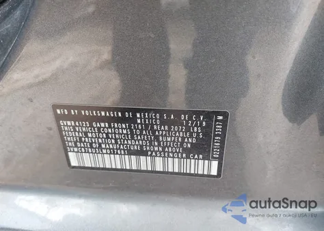 2020 Volkswagen Jetta 1.4T R-Line/1.4T S/1.4T Se from USA, damaged, VIN 3VWCB7BU3LM017681